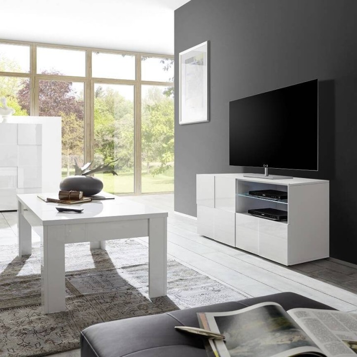 Meuble TV DAMA Blanc 121cm