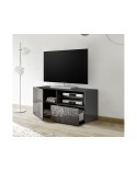 Meuble TV MIREL anthracite 1 porte, 1 tiroir 122 cm