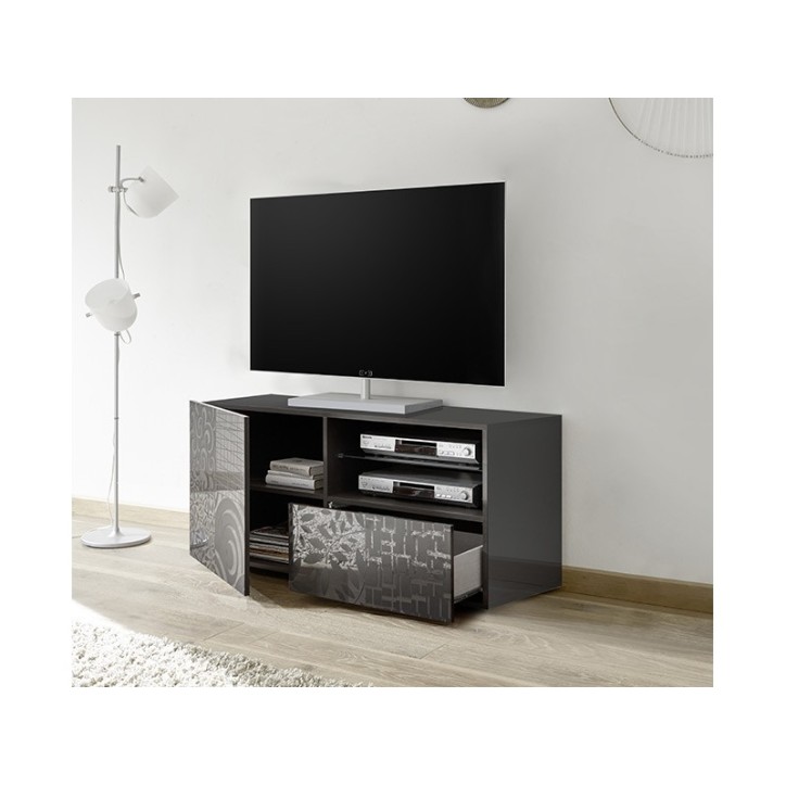 Meuble TV MIREL anthracite 1 porte, 1 tiroir 122 cm Meuble TV MIREL anthracite 1 porte, 1 tiroir 122 cm