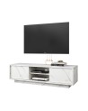 Meuble TV VISCONTI effet marbre blanc 138cm