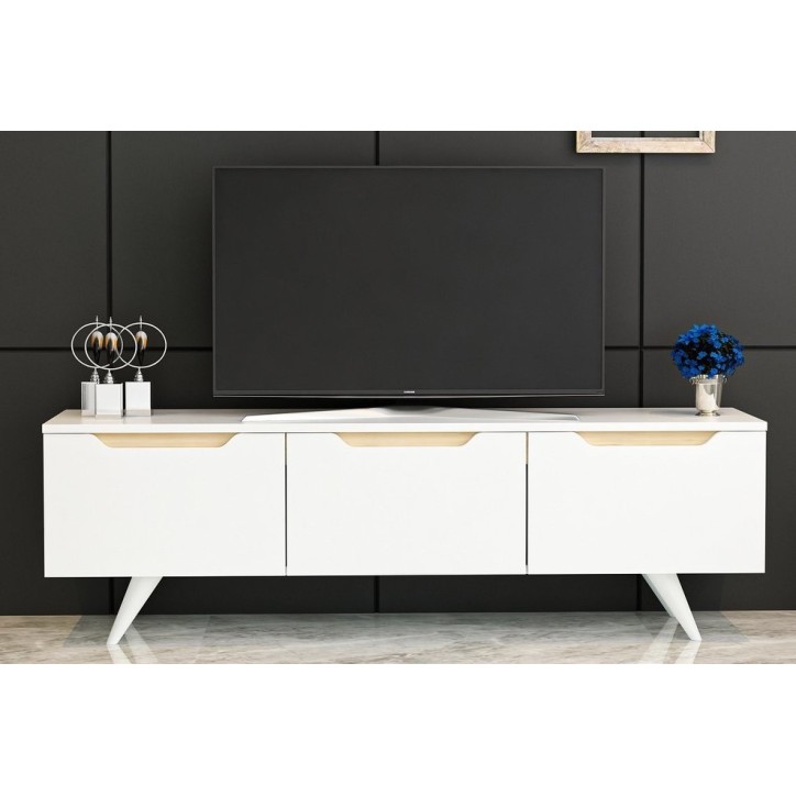 Meuble TV PRAG 150 cm blanc