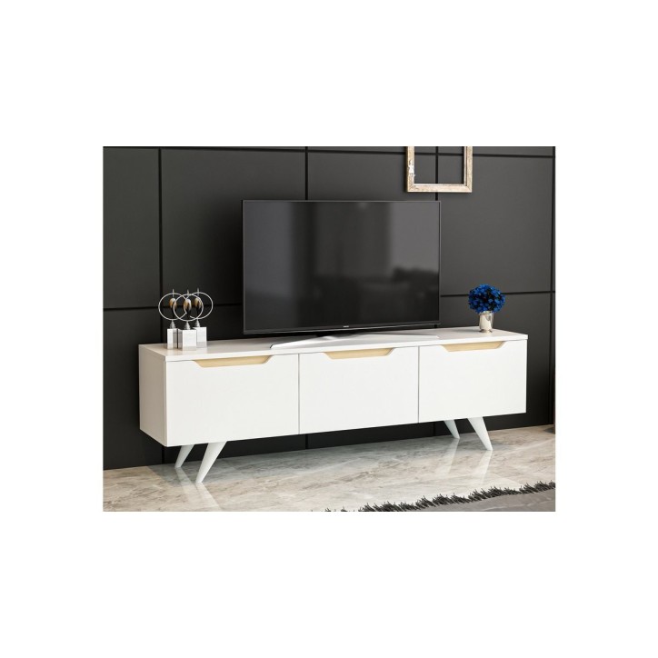 Meuble TV PRAG 150 cm blanc