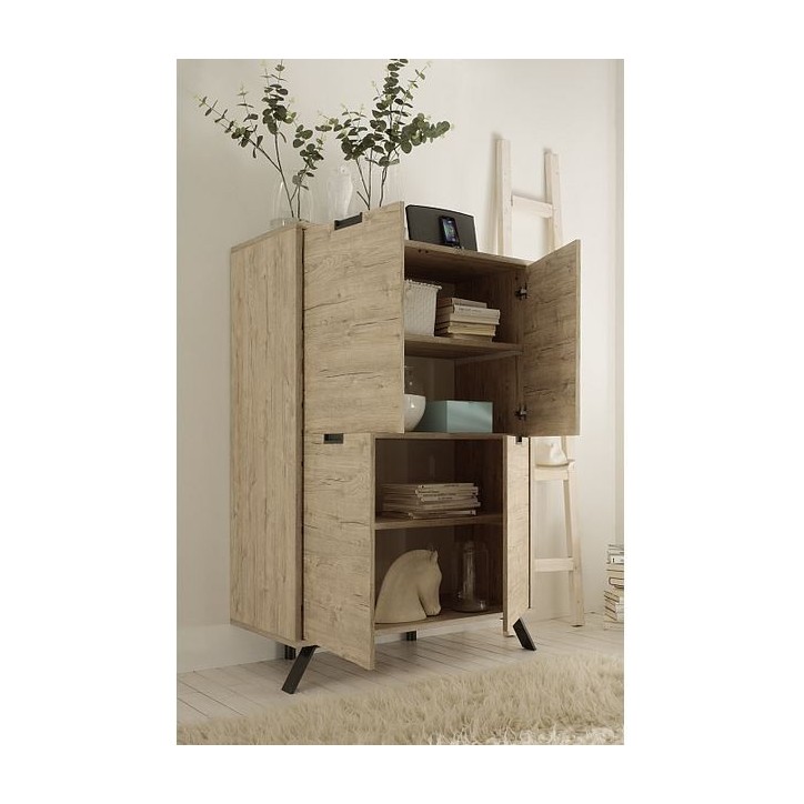 Argentier PALMA 4 portes 106 cm chêne