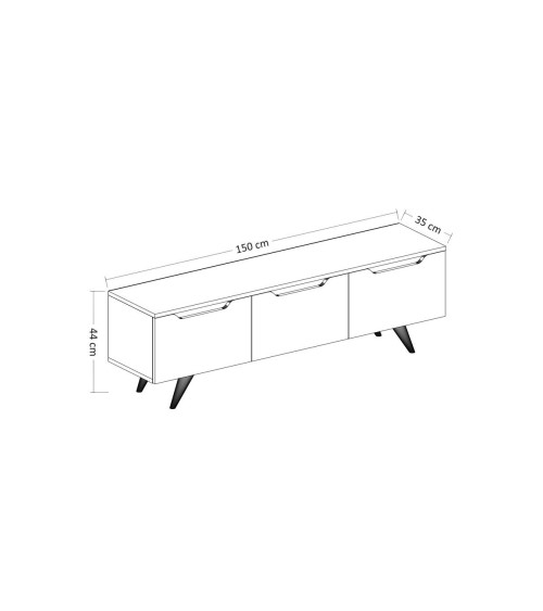 Meuble TV PRAG 150 cm blanc