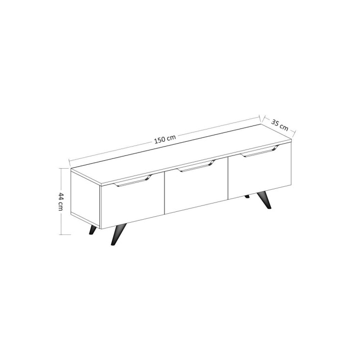 Meuble TV PRAG 150 cm blanc