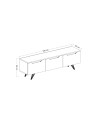 Meuble TV PRAG 150 cm blanc