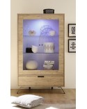 Grand vaisselier vitrine PALMA 106 cm chêne