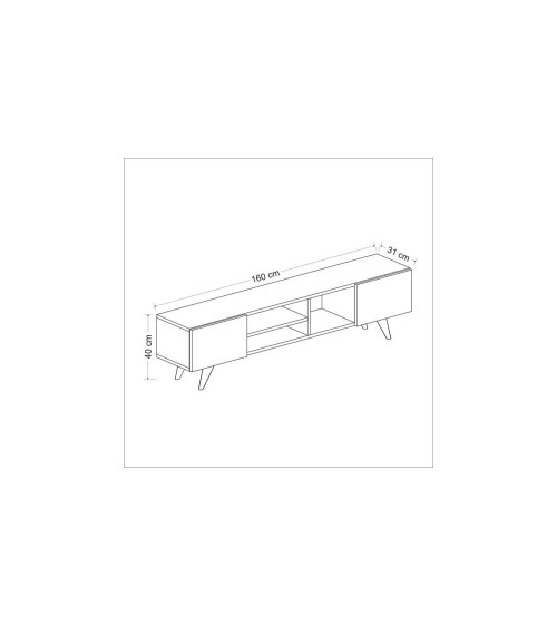 Meuble TV DORE 160 cm blanc