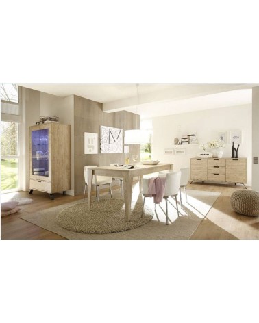 Grand vaisselier vitrine PALMA 106 cm chêne