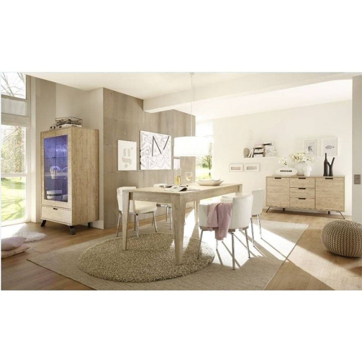 Grand vaisselier vitrine PALMA 106 cm chêne