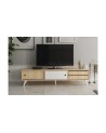 Meuble TV EDUARDO 160 cm blanc et bois