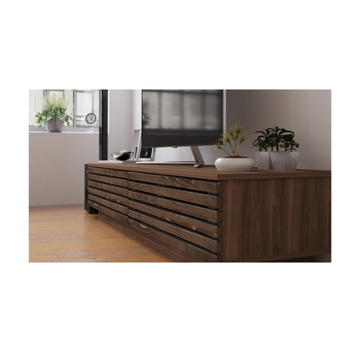 Meuble TV PRESTIJ 180 cm noyer