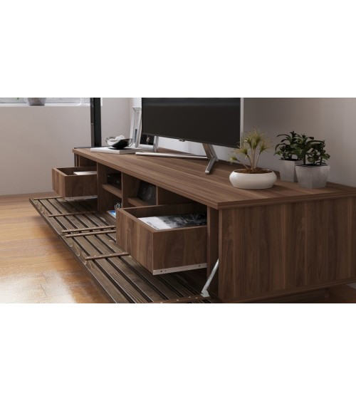 Meuble TV PRESTIJ 180 cm noyer