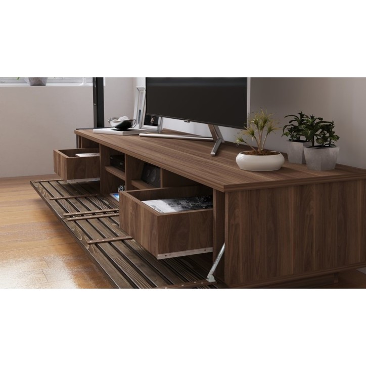 Meuble TV PRESTIJ 180 cm noyer