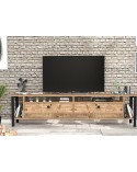 Meuble TV ATLANTA 160 cm bois et noir