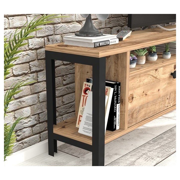 Meuble TV ATLANTA 160 cm bois et noir Meuble TV ATLANTA 160 cm bois et noir