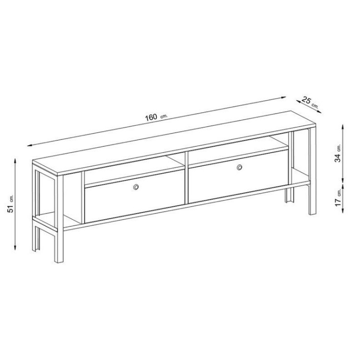 Meuble TV ATLANTA 160 cm bois et noir Meuble TV ATLANTA 160 cm bois et noir