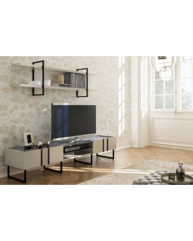 Meuble TV OLIVIA 220 cm blanc
