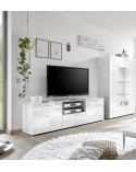 Meuble TV MIREL blanc 2 portes 1 tiroir 181 cm