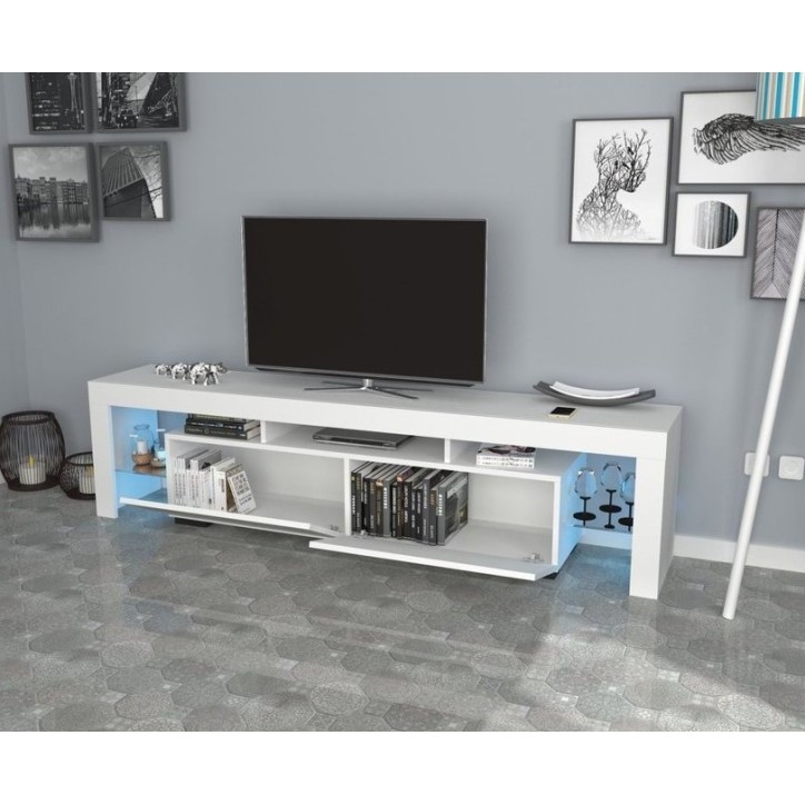 Meuble TV STYLO 200 cm blanc