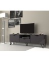 Meuble TV JASMINE Gris 2 portes, 1 tiroir 170 cm