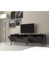Meuble TV JASMINE Gris 2 portes, 1 tiroir 170 cm