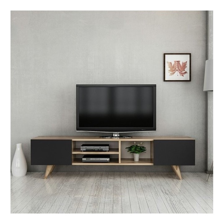 Meuble TV DORE Noir 160 cm