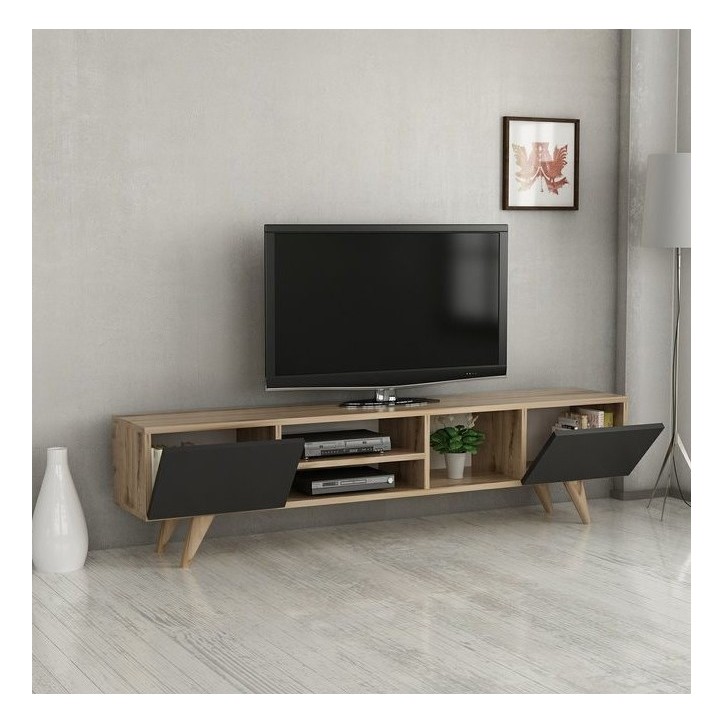 Meuble TV DORE Noir 160 cm