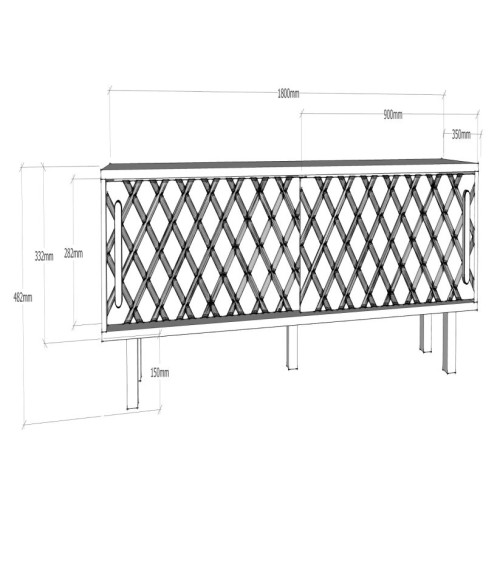 Meuble TV ROB blanc 180 cm