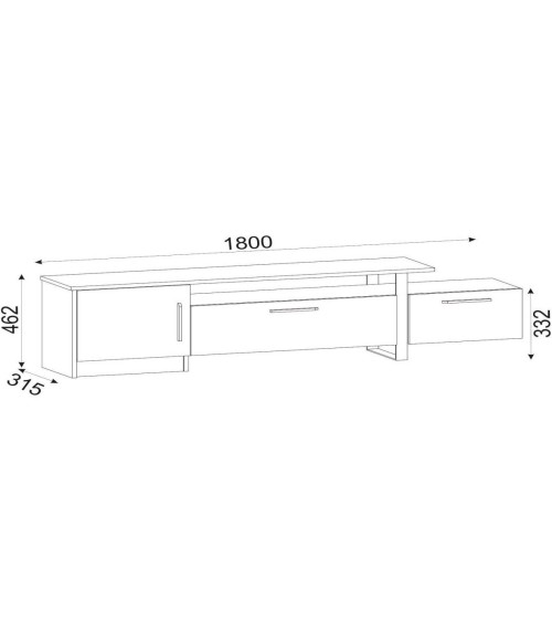 Meuble TV ARAMIS noyer 180 cm