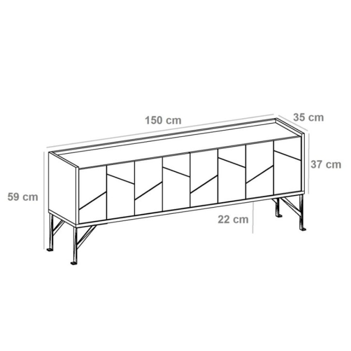Meuble TV LUA blanc 150 cm