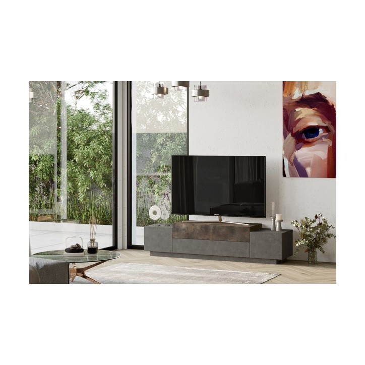 Meuble TV FLOYD beton-bronze 160 cm