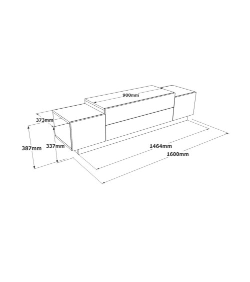 Meuble TV FLOYD beton-bronze 160 cm
