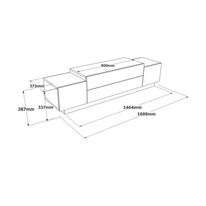 Meuble TV FLOYD beton-bronze 160 cm
