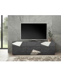 Meuble TV VITTORIA gris anthracite laqué 181 cm