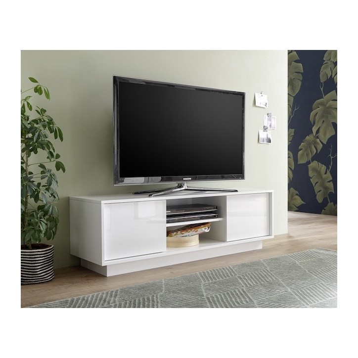 Meuble TV ICE blanc laqué 139 cm