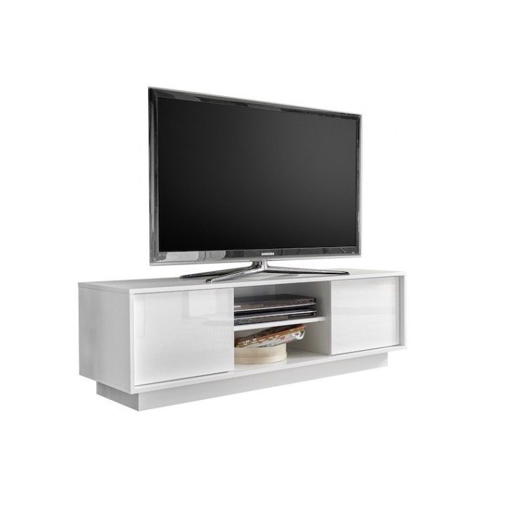 Meuble TV ICE blanc laqué 139 cm