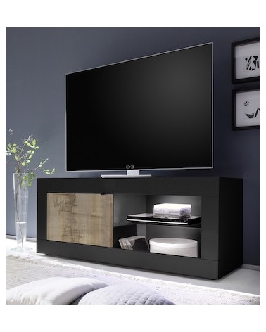 Meuble TV BASIC noir mat/pero 140 x 56 x 43 cm