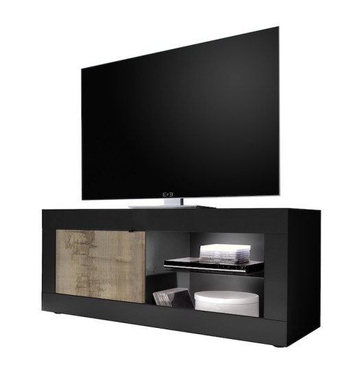 Meuble TV BASIC noir mat/pero 140 x 56 x 43 cm