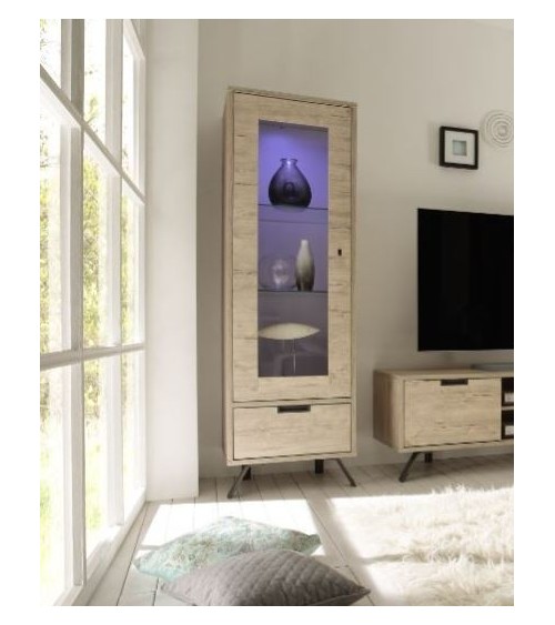 Vaisselier vitrine PALMA 56cm chêne