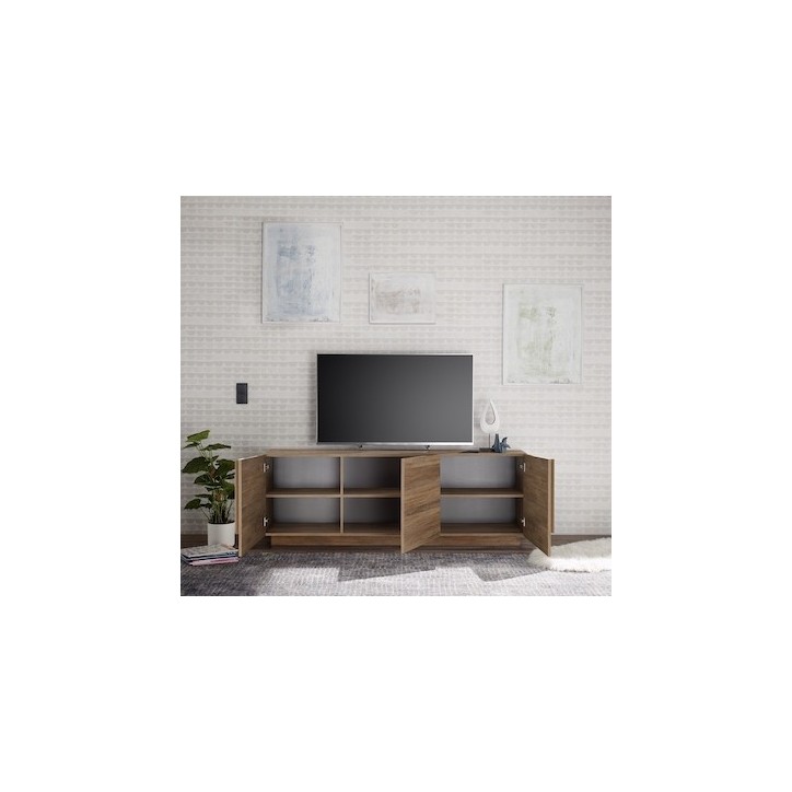 Meuble TV 3 portes JUPITER bois mercure 182 cm