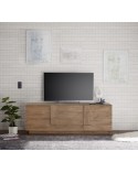 Meuble Tv 1 porte 2 tiroirs JUPITER bois mercure 182 cm
