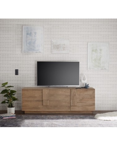 Meuble Tv 1 porte 2 tiroirs JUPITER bois mercure 182 cm