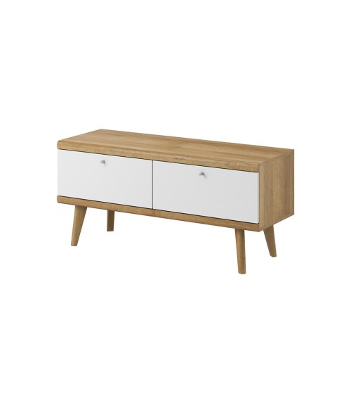Meuble TV PRIMO chêne-blanc 107 cm