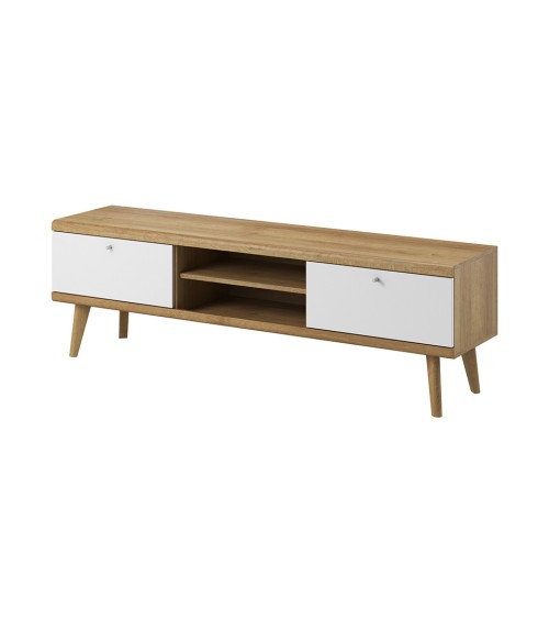Meuble TV PRIMO chêne-blanc 160 cm