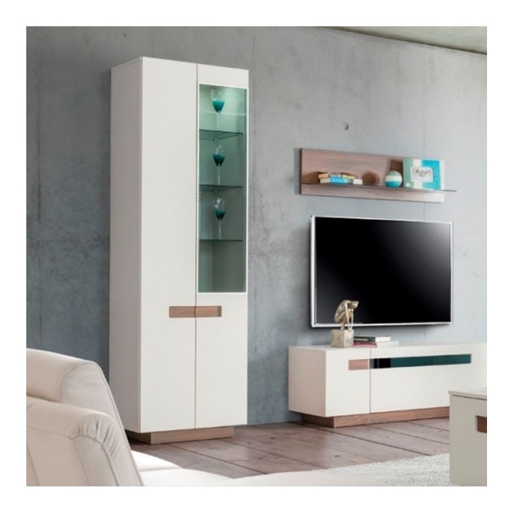 Vaisselier 2 portes KASHMIR 60 cm blanc