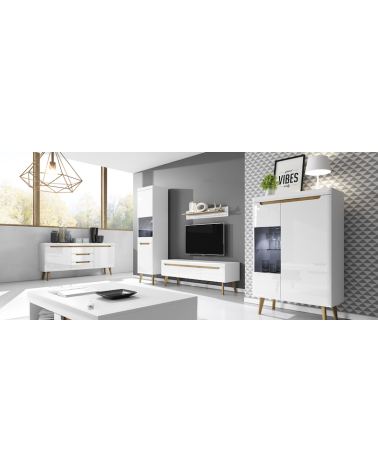 Meuble TV NORDI 160 cm blanc