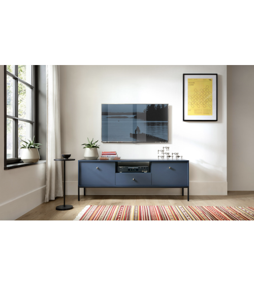 Meuble TV MONO bleu marine 154 cm