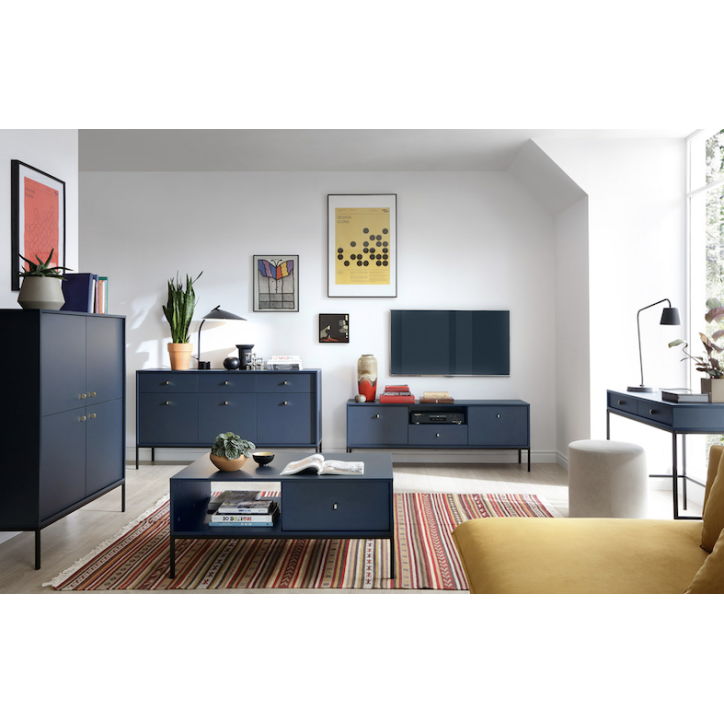 Meuble TV MONO bleu marine 154 cm