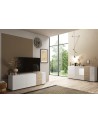 Meuble TV 3 portes VENUS blanc laqué brillant/Kadiz 181 cm
